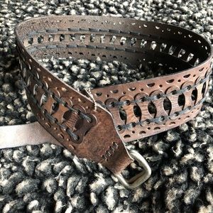 WCM New York boho leather belt tooled size M